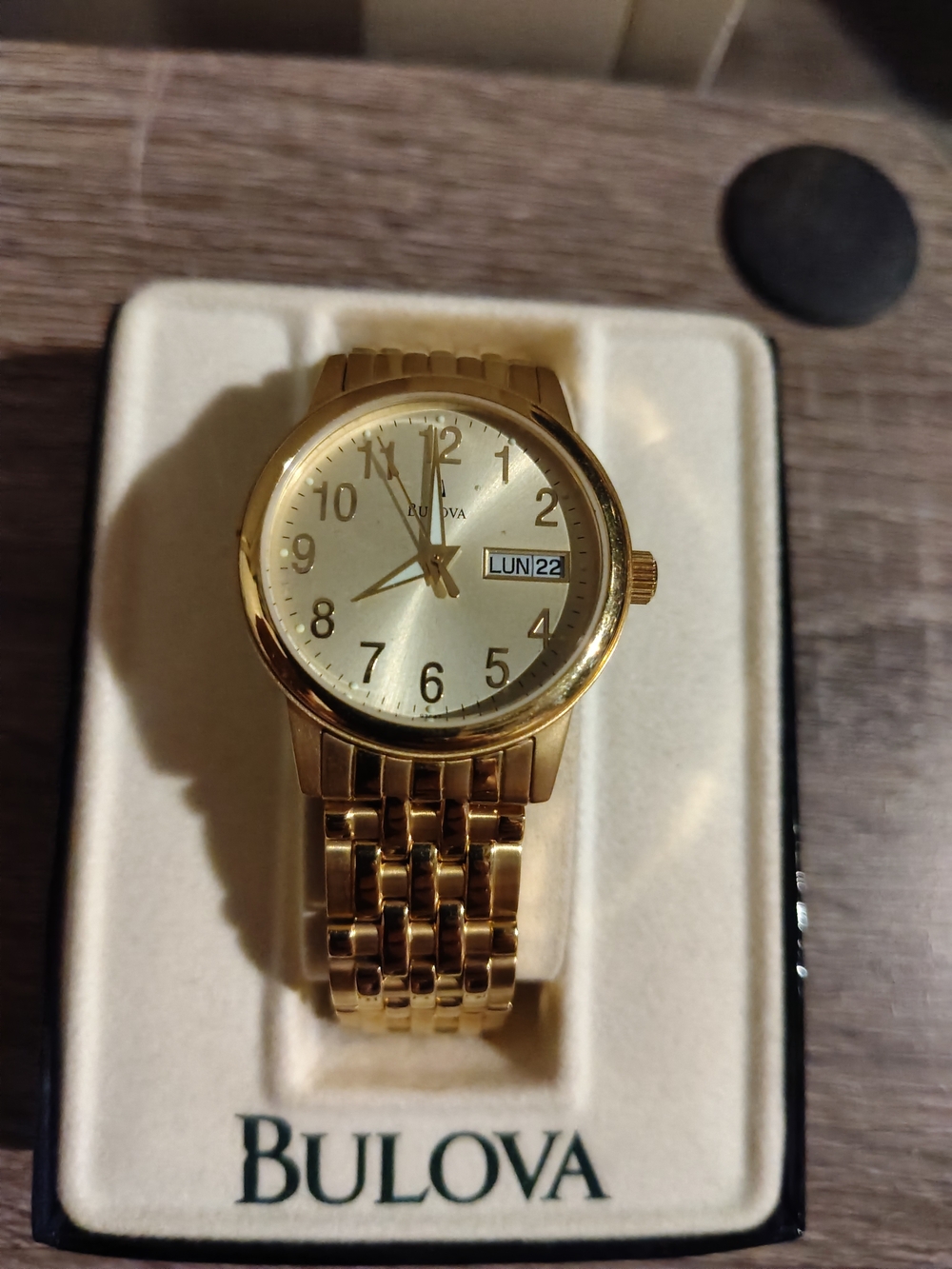 Bulova Gold Men's Day-Date Bracelet Watch